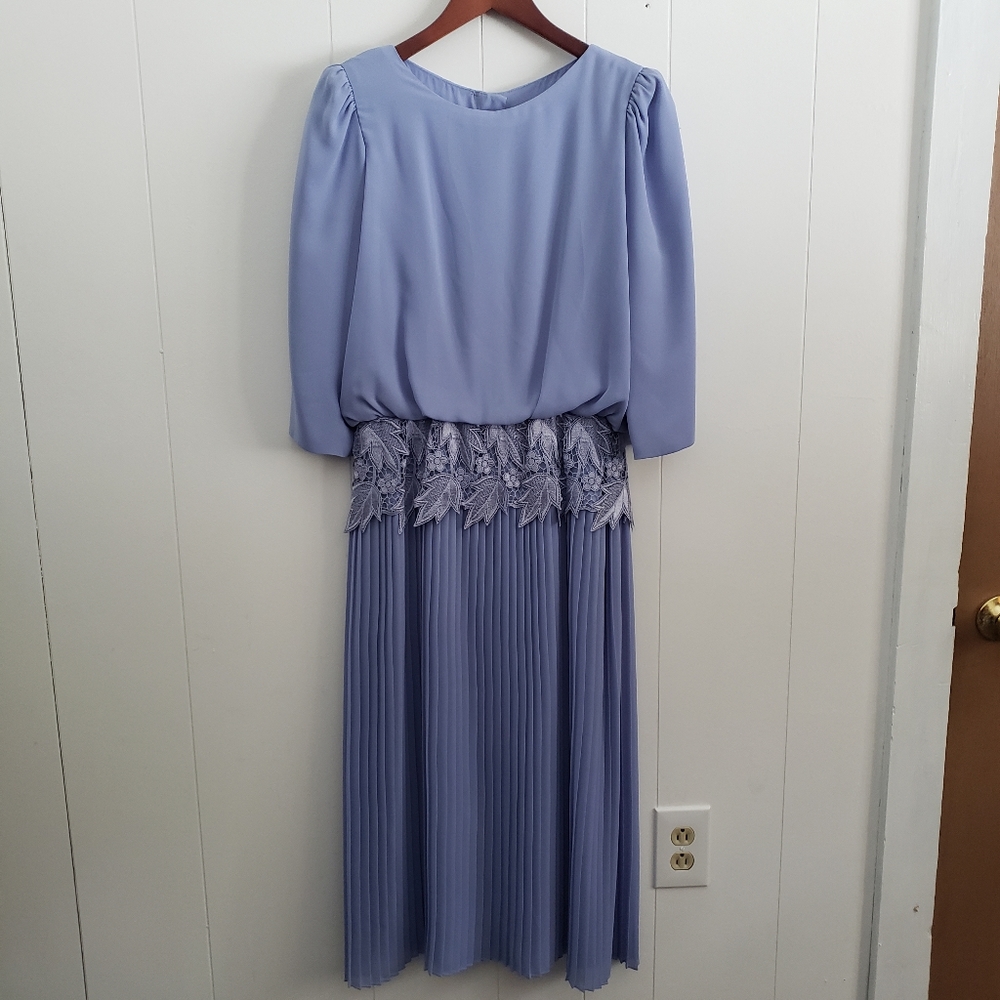 Miss Elliette Vintage Lavender Pleated Dress